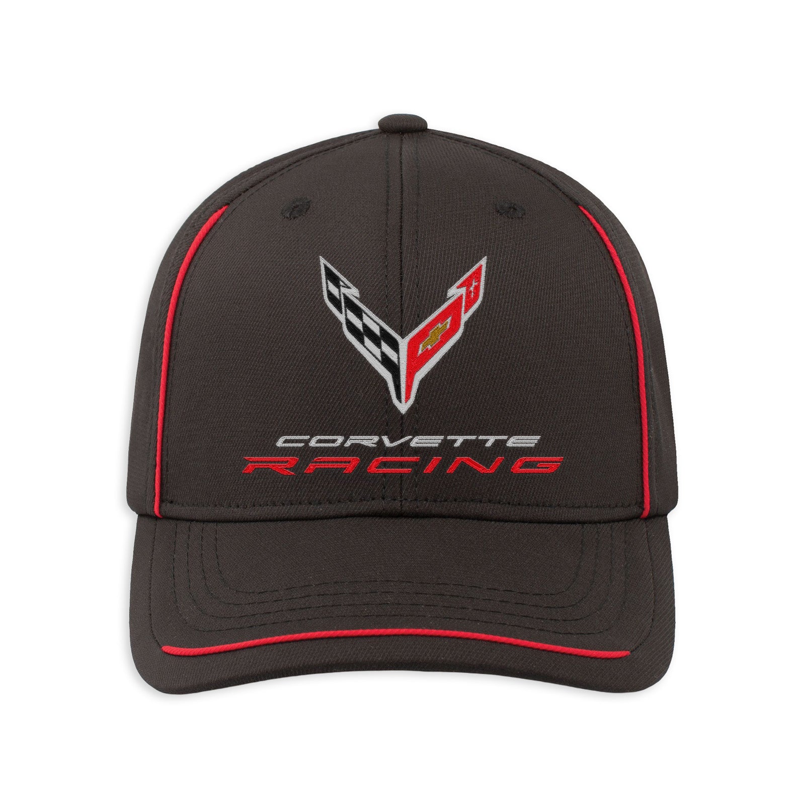 Corvette Racing Fitted Cap | Black/Red - Front View