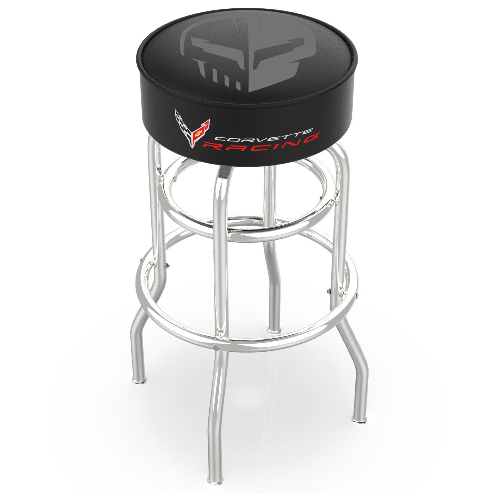 “Jake” Double Ring Chrome Stool