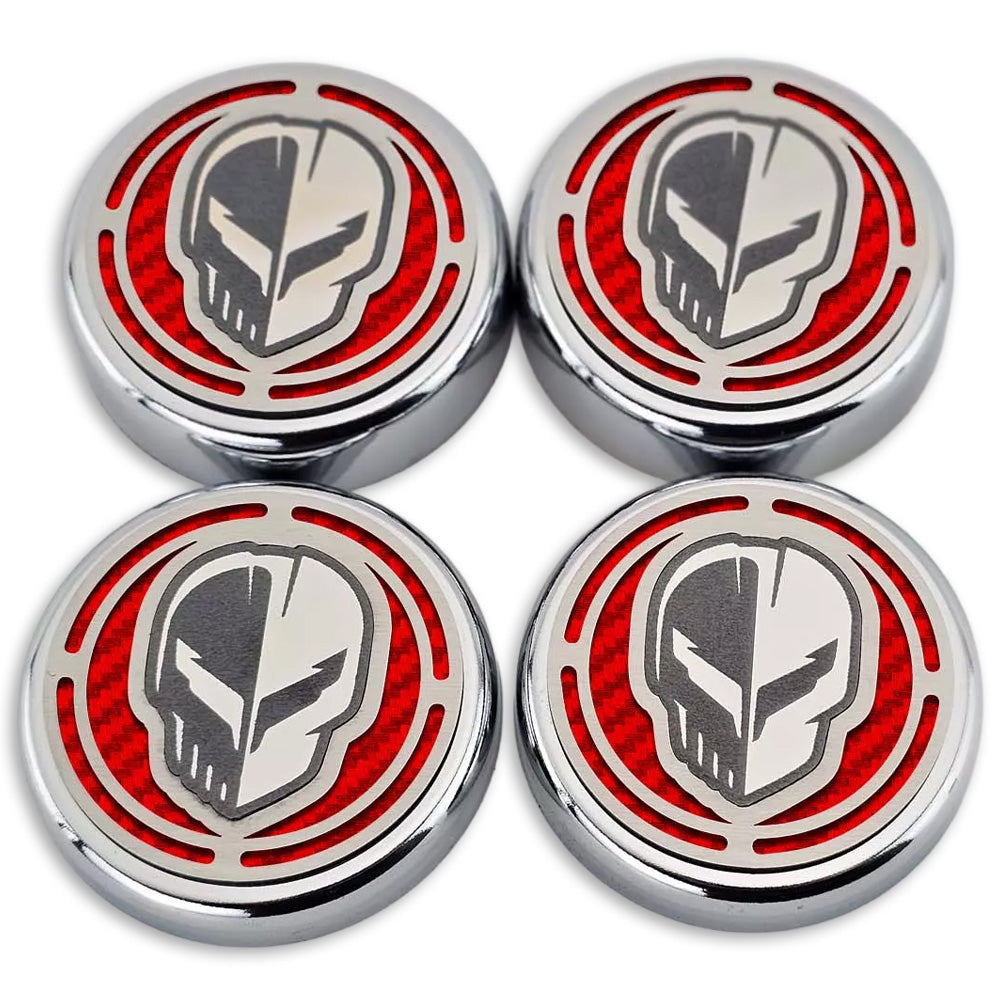 Red - JAKE Carbon Fiber Cap Cover 4pc Kit